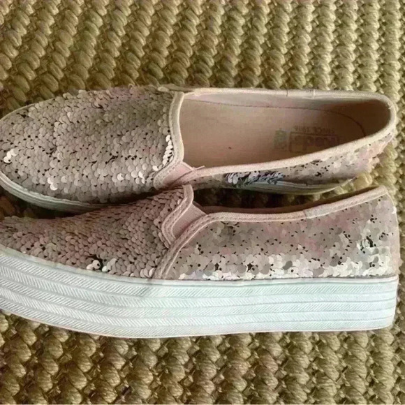 Keds Decker Reverse Sequin Shoes,‎ size 8| Slip-On Pink Silver  Sequins - Picture 7 of 9